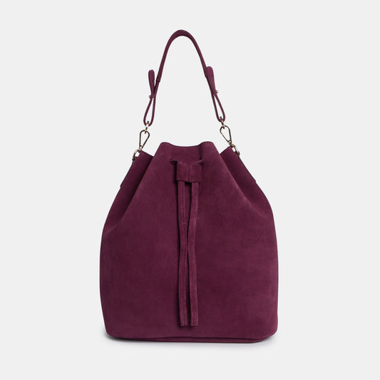 Convertible Saku Bucket Bag - Wildleder Caramelo