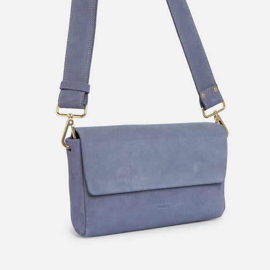 ann kurz Pack Large Shape Bag | New -Suede Lavender Blue- ann kurz