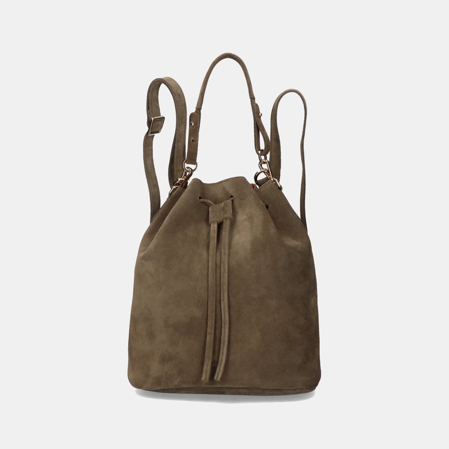 Convertible Saku Bucket Bag - Suede Olive - ann kurz