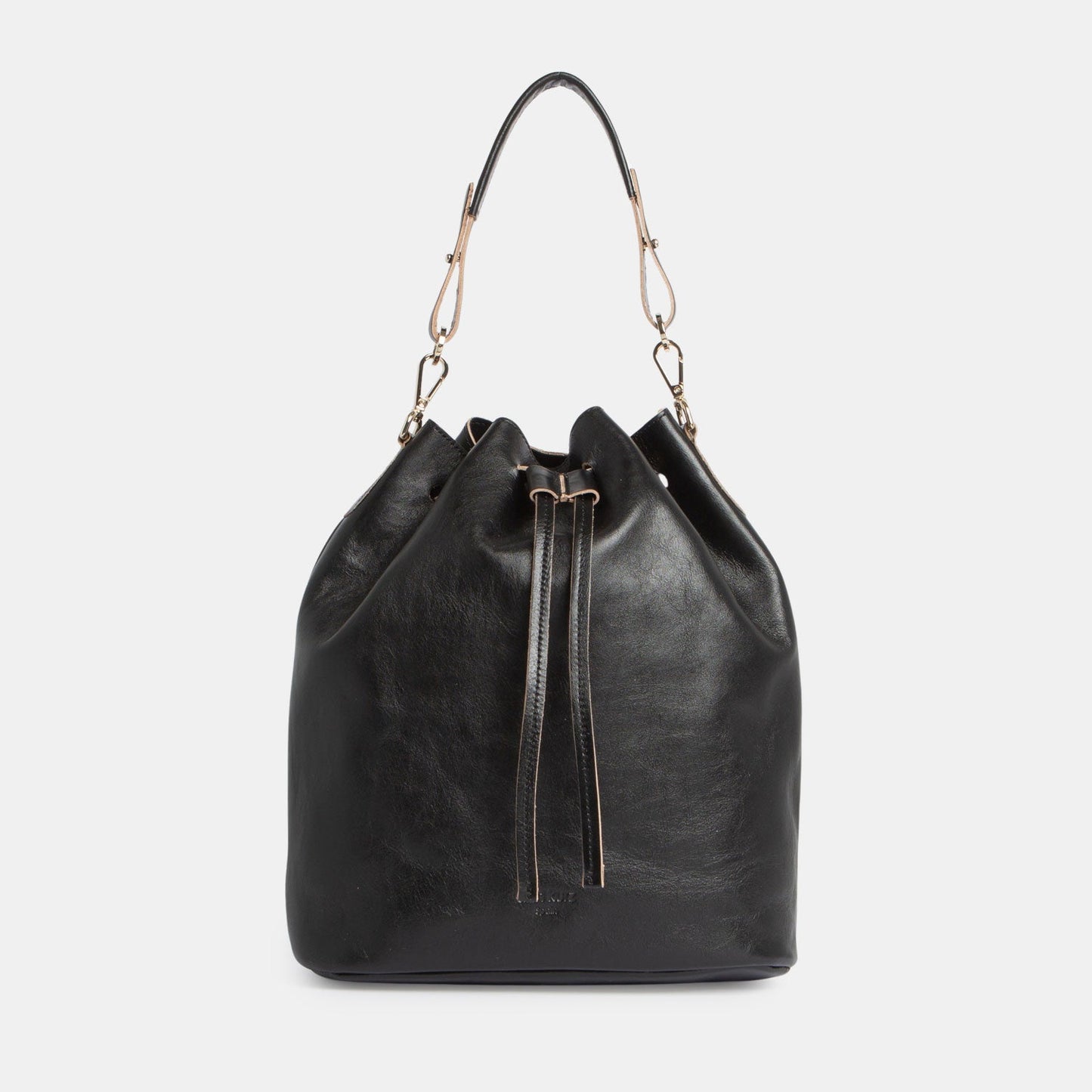 Convertible Saku Bucket Bag - Vegetable Tanned Black - ann kurz