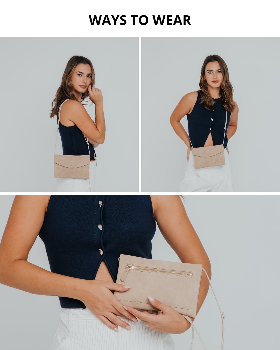 Cute Clutch - Suede Caramelo - ann kurz