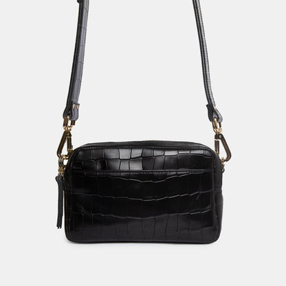 Double - zip Camera Bag - Croco Black - ann kurz