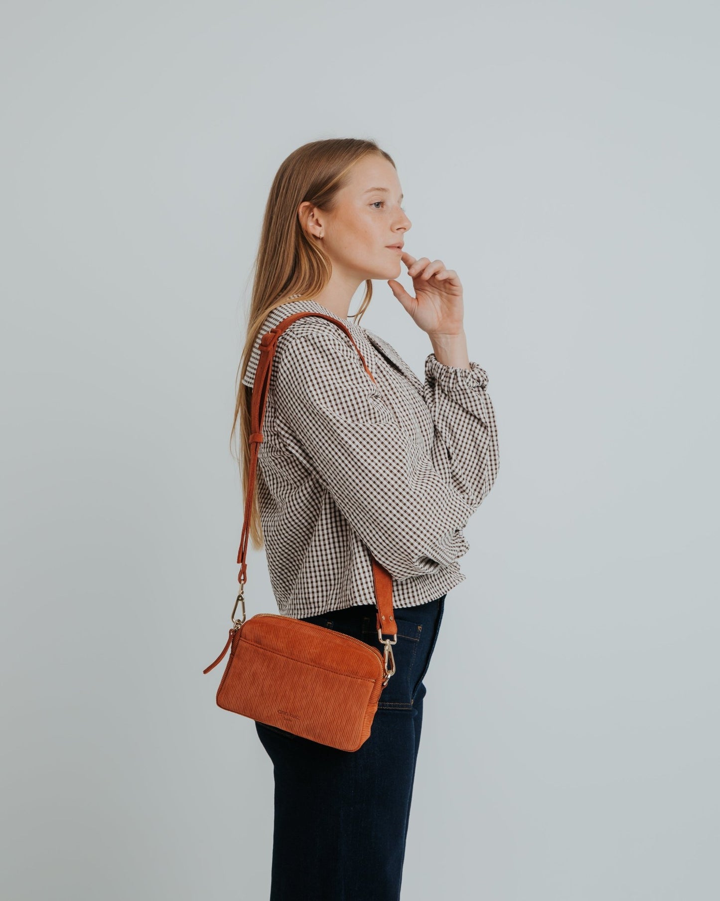 Double - zip Camera Bag - Ruffle Rust - ann kurz