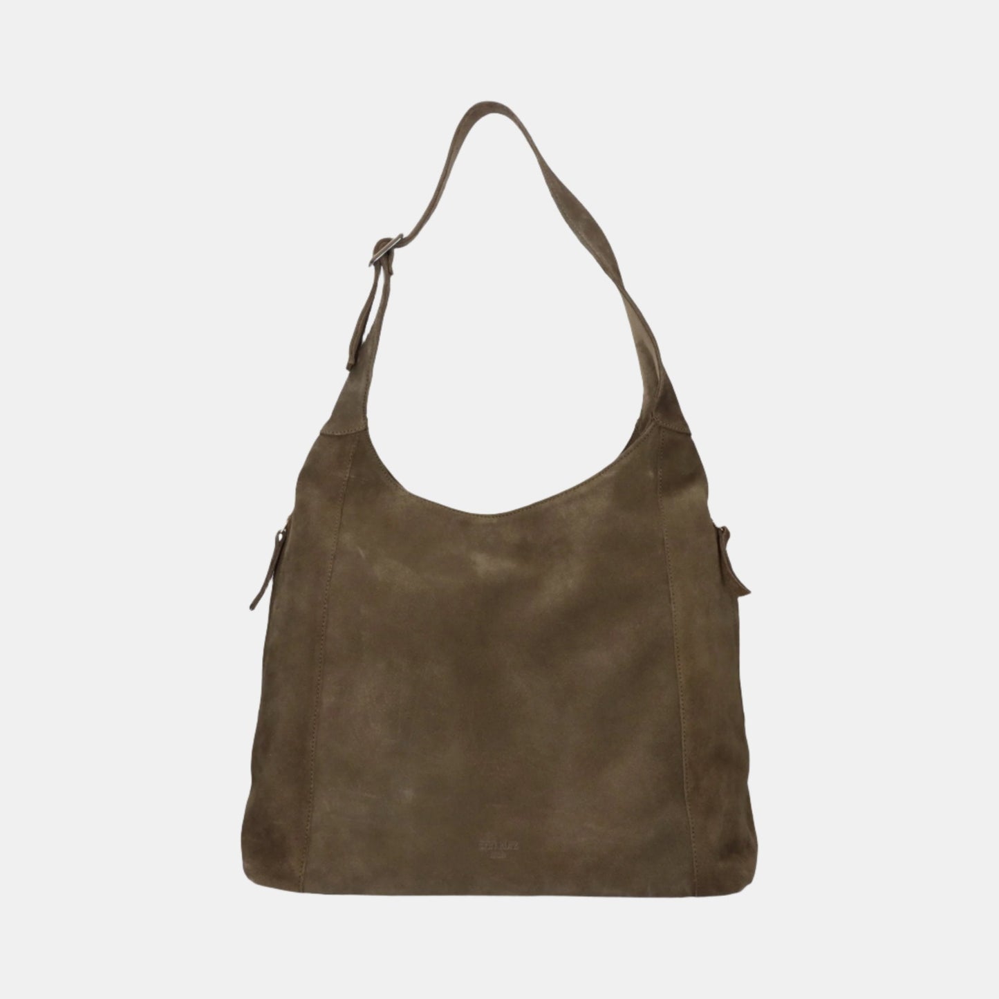 Double Zip Hobo Bag - Suede Khaki - ann kurz