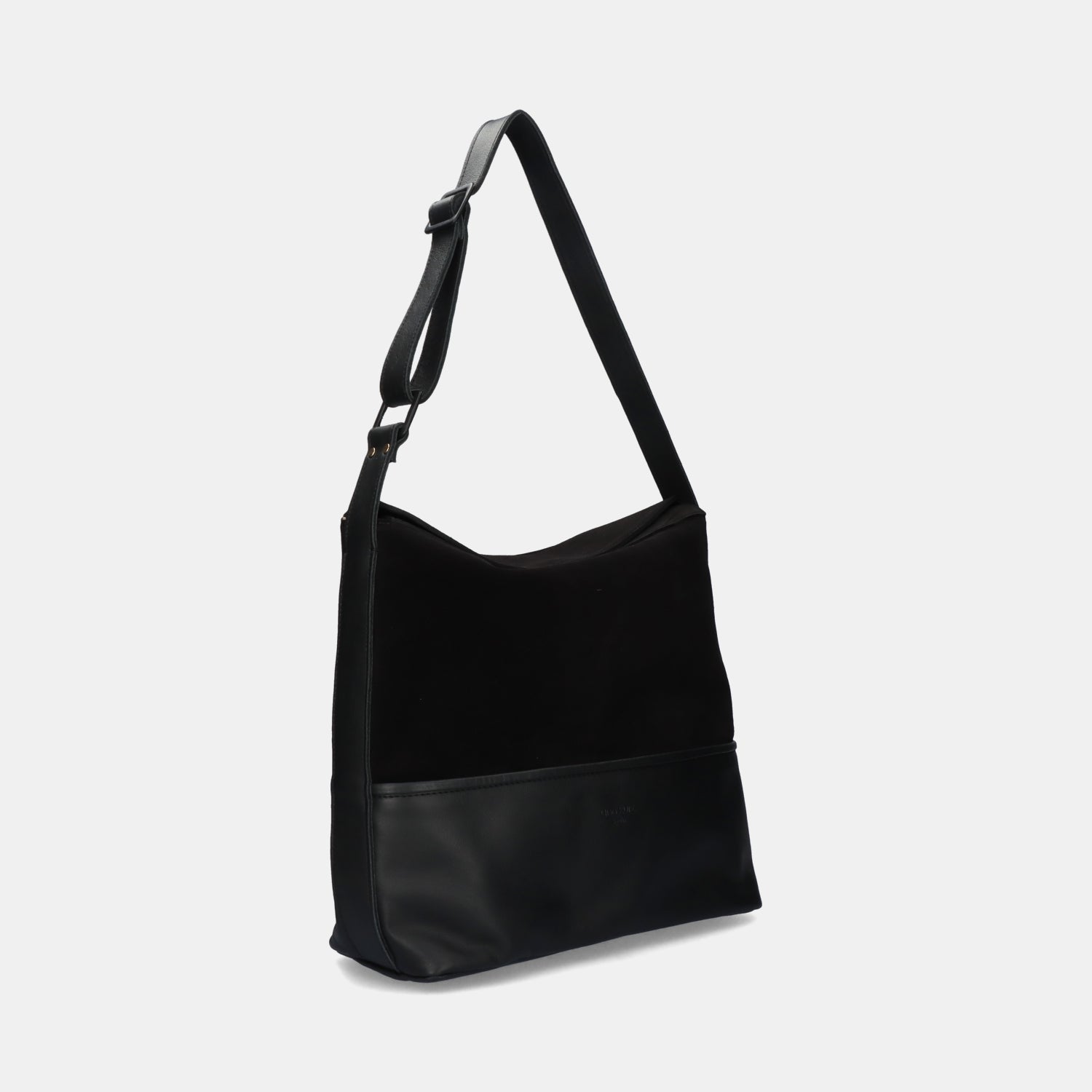 Elegant Shopper Bag - Nappa Mix Suede Black + Nappa Black - ann kurz