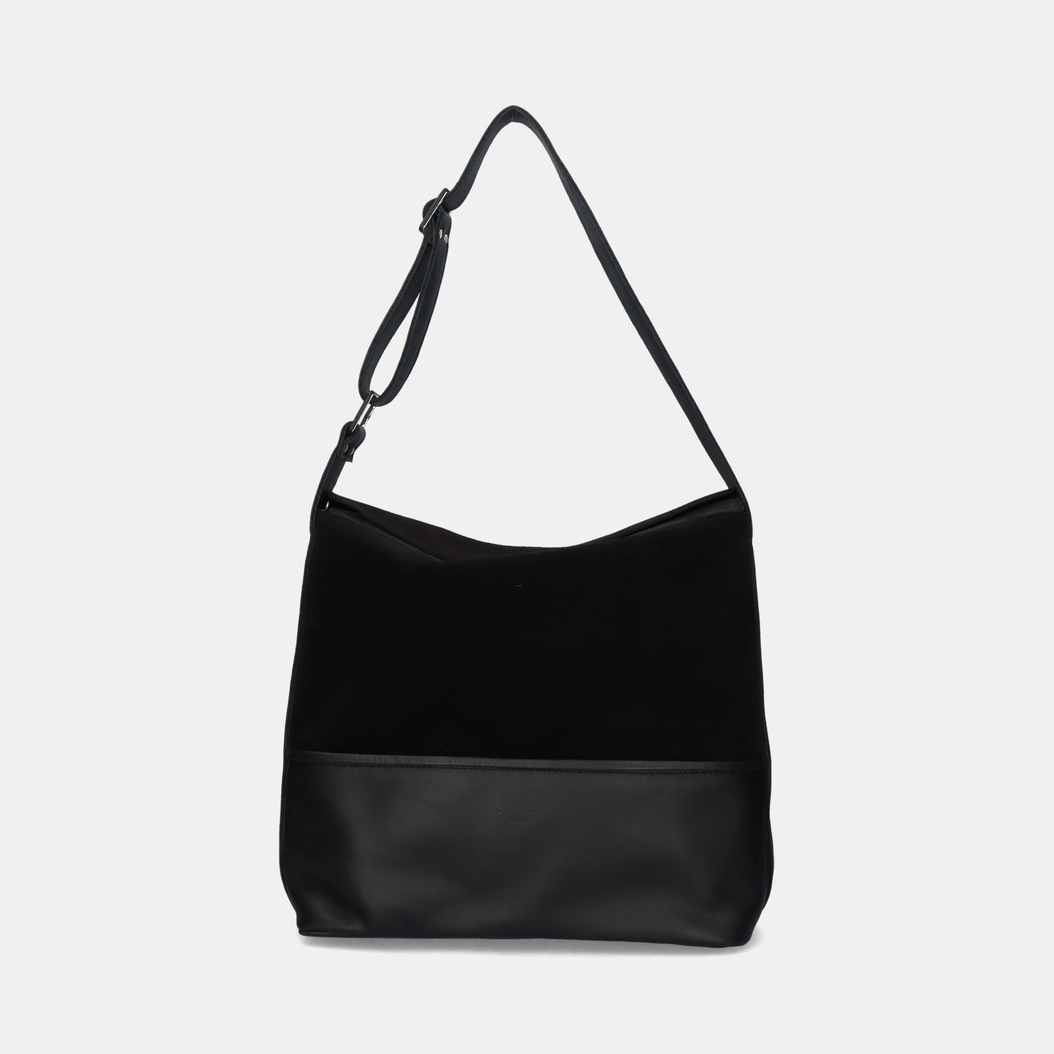 Elegant Shopper Bag - Nappa Mix Suede Black + Nappa Black - ann kurz