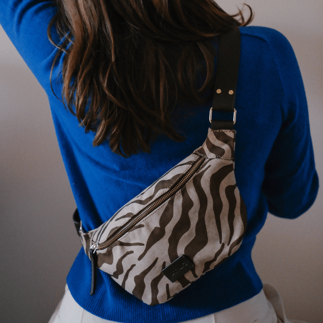 Fanny Pack - Cotton & Linen Zebra - ann kurz