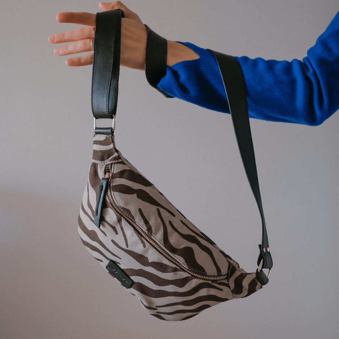 Fanny Pack - Cotton & Linen Zebra - ann kurz