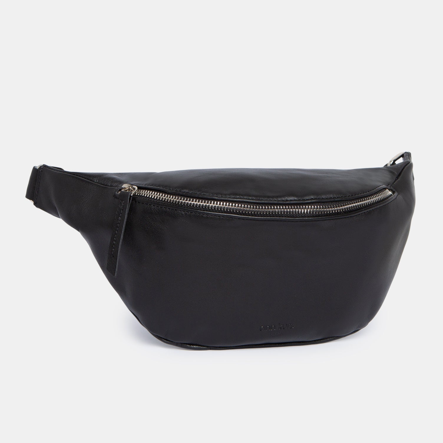 Fanny Pack Large - Nappa Black - Silver - ann kurz