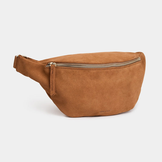 Fanny Pack Large - Suede Dark Nude - ann kurz