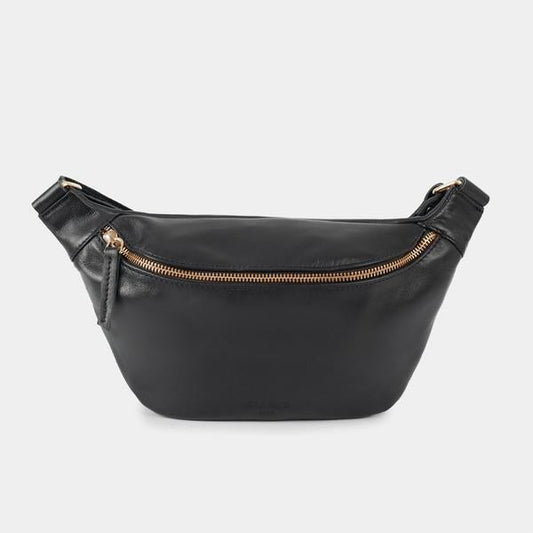 Fanny Pack - Nappa Black - Gold - ann kurz