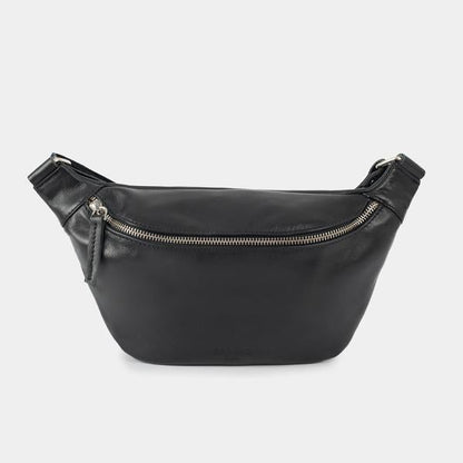 Fanny Pack - Nappa Black - Silver - ann kurz