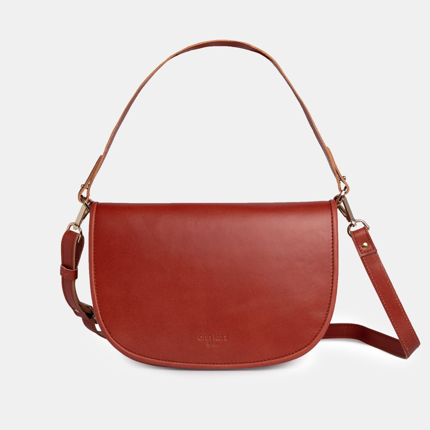 Half Moon Crossbody with flap - Vegetal Smoky Amber - ann kurz