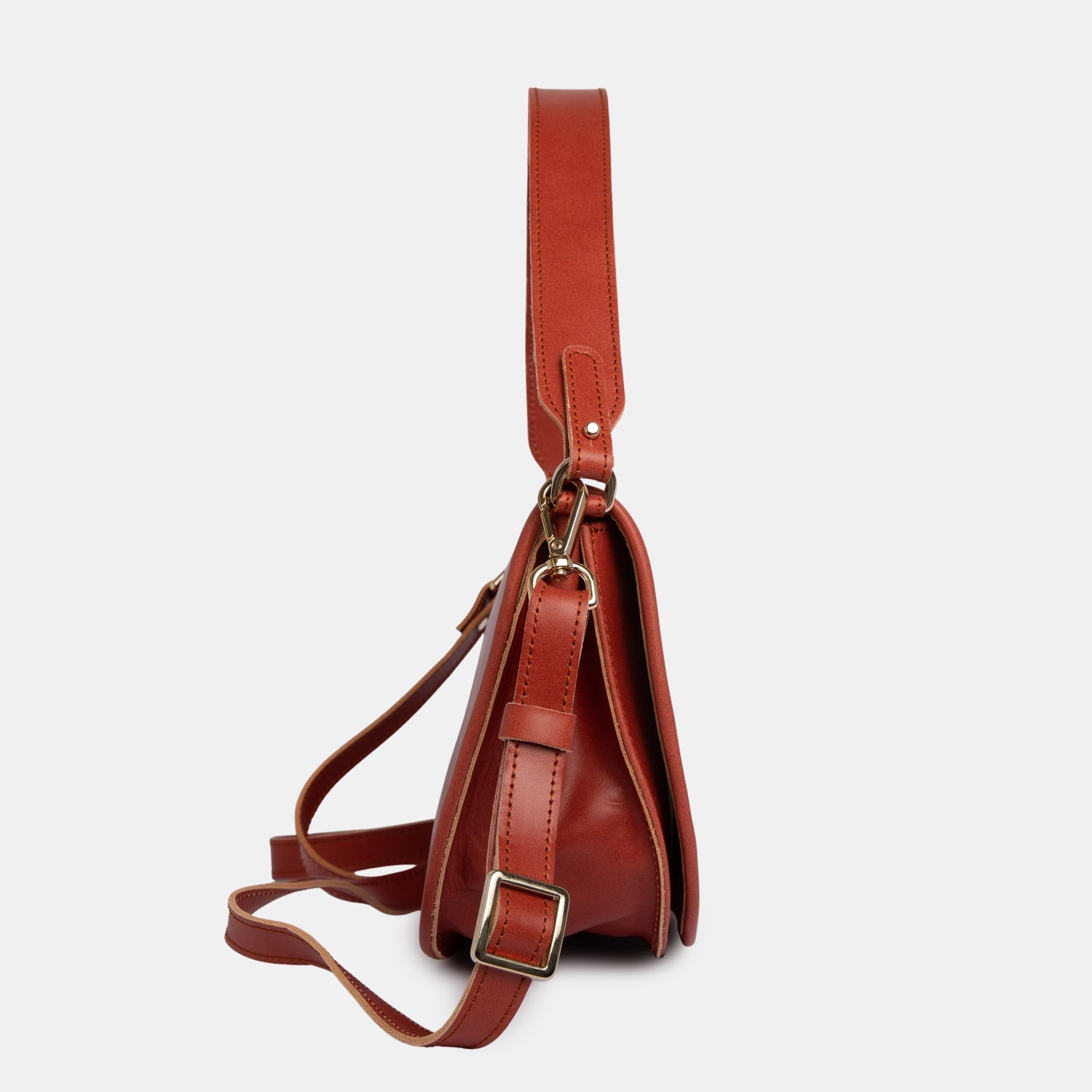 Half Moon Crossbody with flap - Vegetal Smoky Amber - ann kurz