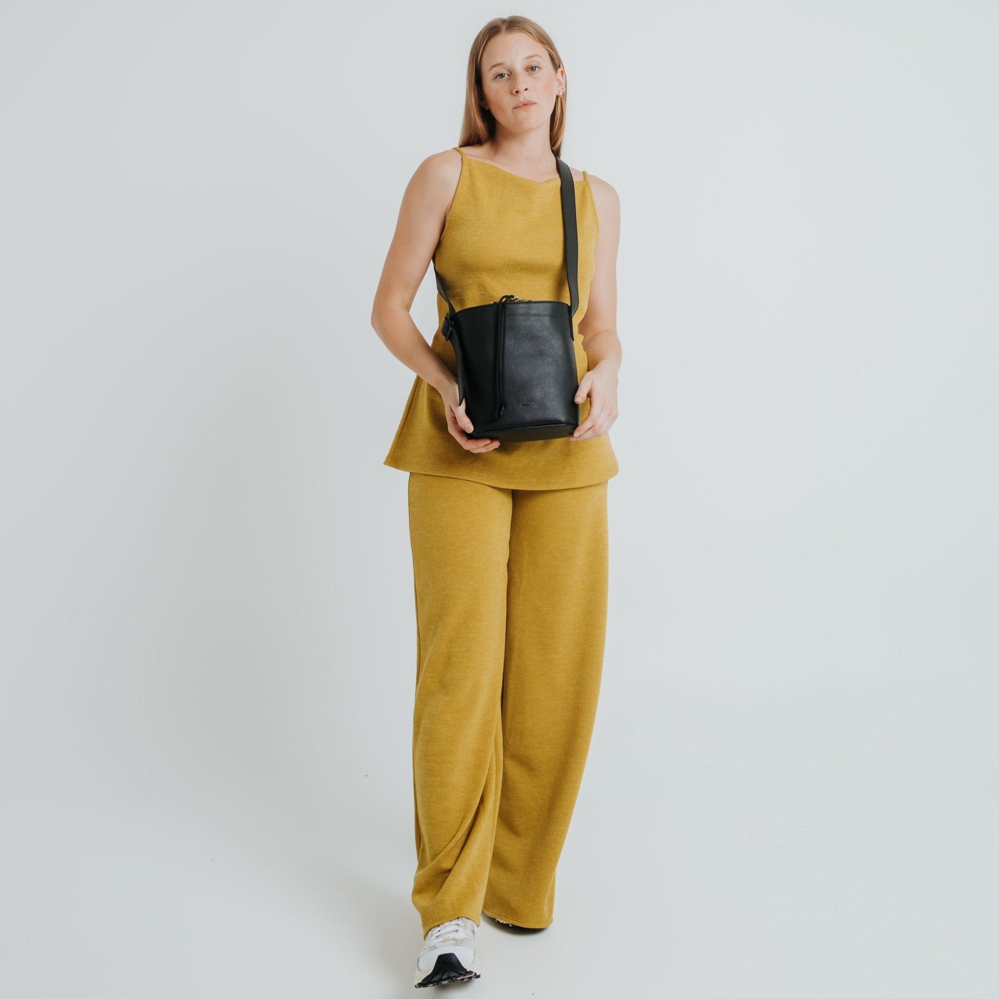 Medium Bucket Bag - Nappa Black - ann kurz