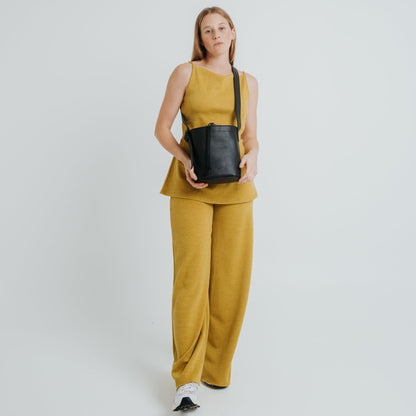 Medium Bucket Bag - Nappa Black - ann kurz