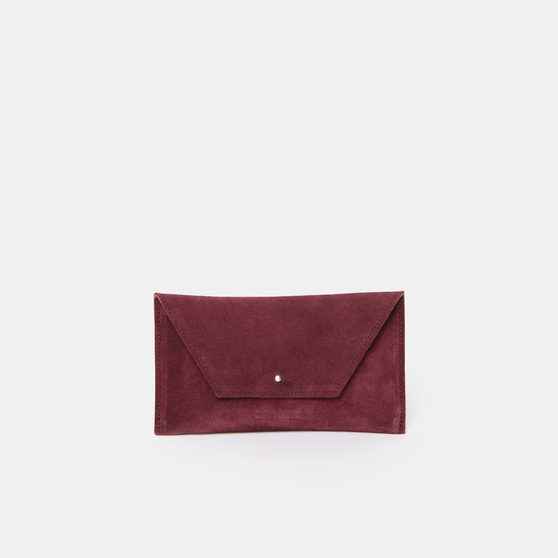 Mini Envelope Shape Pouch - Suede Maroon - ann kurz