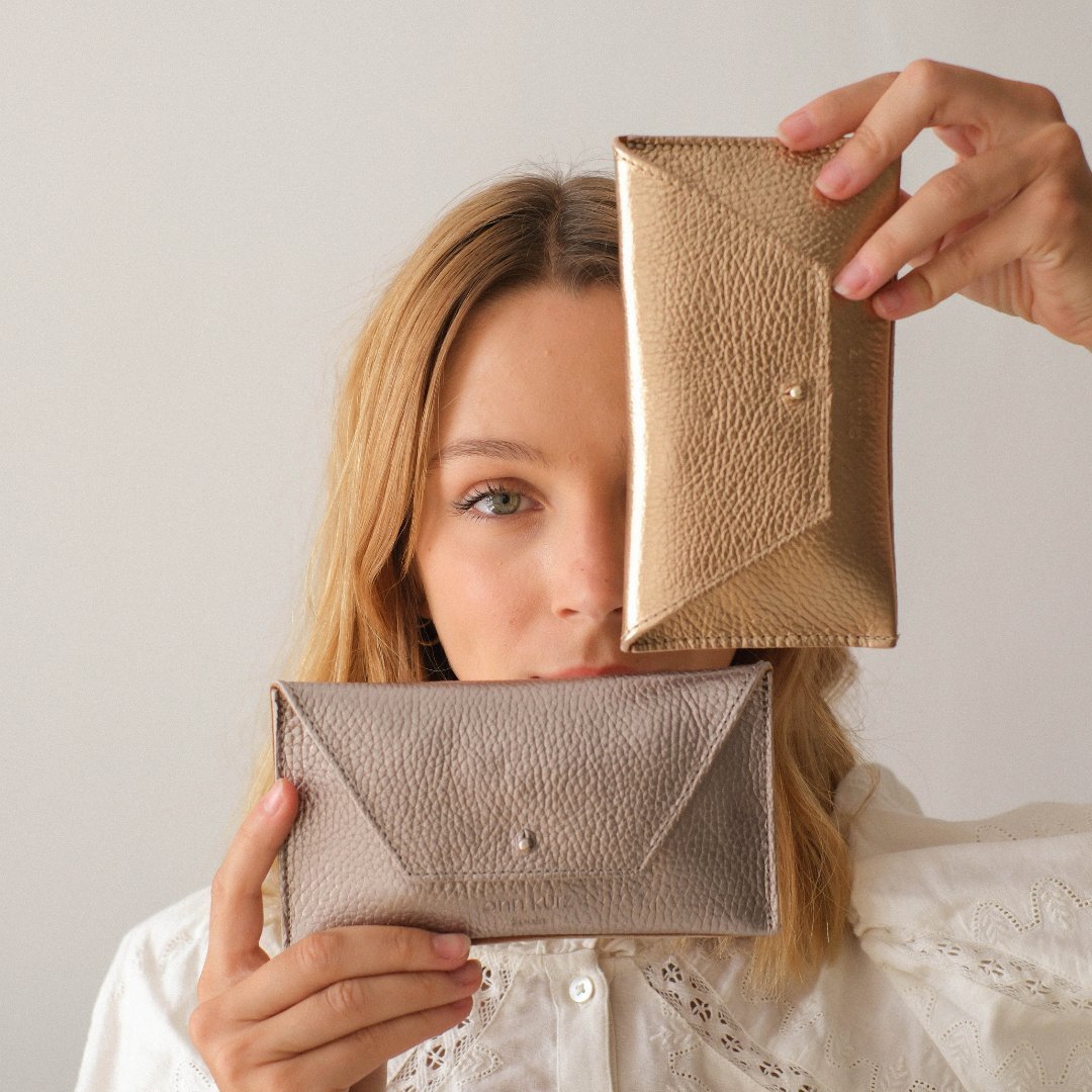 Mini Envelope Shape Pouch - Suede Maroon - ann kurz