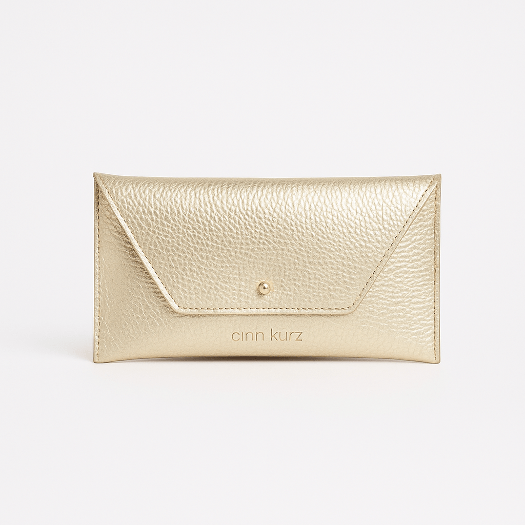 Mini Envelope Shape Wallet - Metallic Champagne - ann kurz