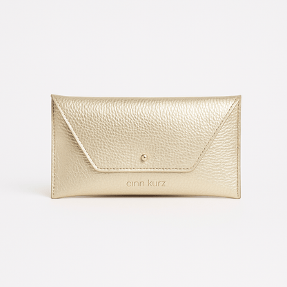 Mini Envelope Shape Wallet - Metallic Champagne - ann kurz