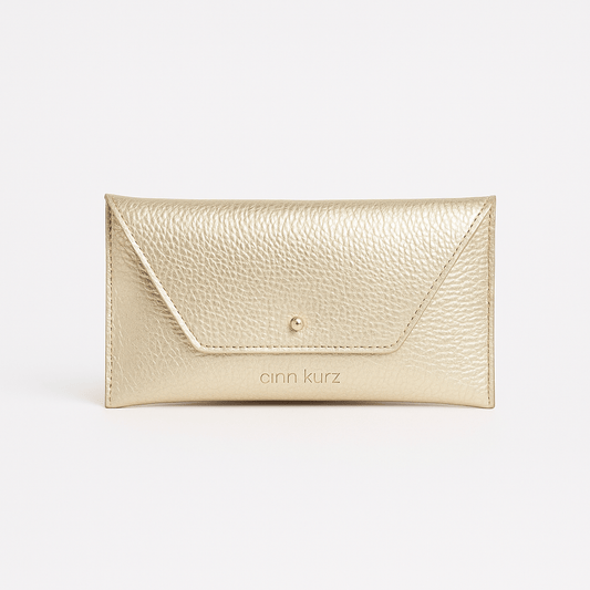 Mini Envelope Shape Wallet - Metallic Champagne - ann kurz