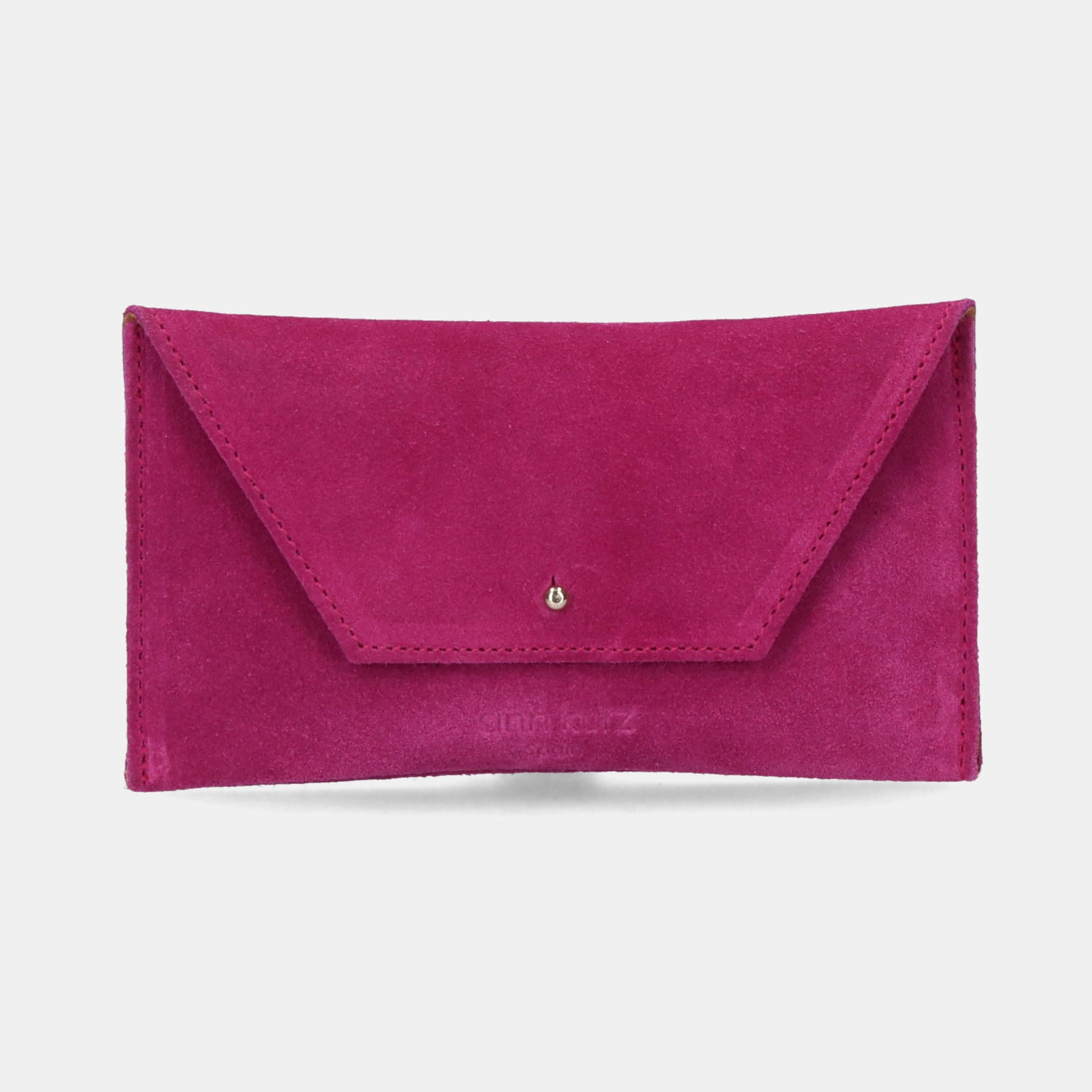 Mini Envelope Shape Wallet - Suede Fuchsia - ann kurz