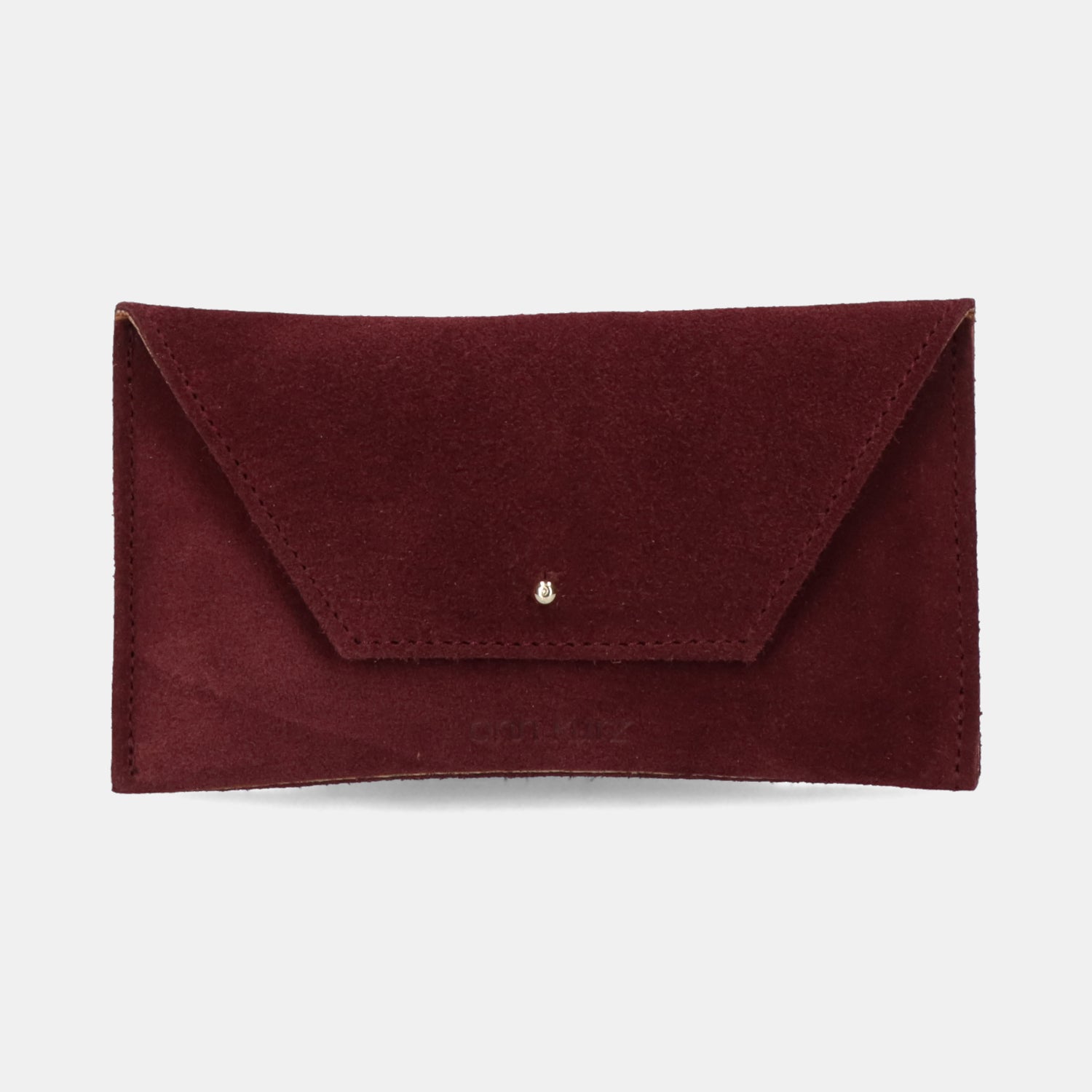 Mini Envelope Shape Wallet - Suede Maroon - ann kurz