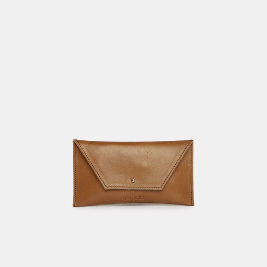 Mini Envelope Shape Wallet - Vegetable Tanned Brown - ann kurz