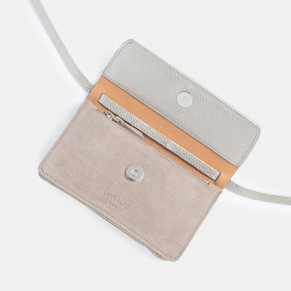 Mini Phone Bag - Metallic Platino - ann kurz