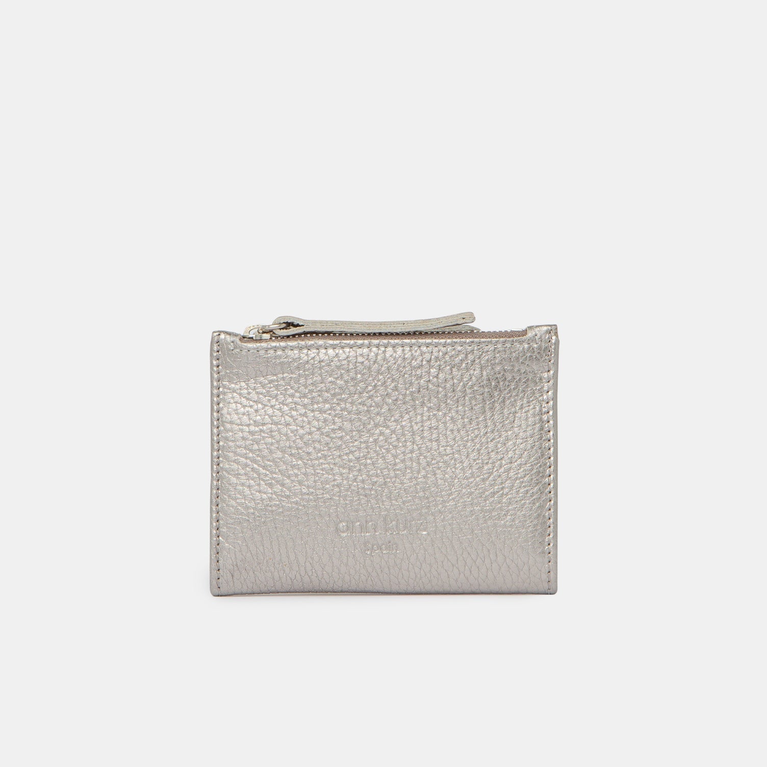 Mini Thin Wallet - Metallic Piombo - ann kurz