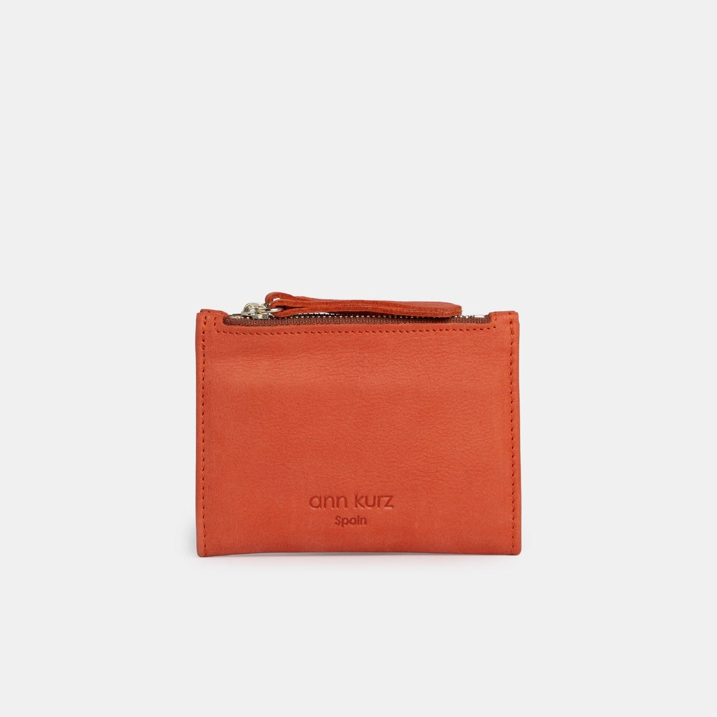 Mini Thin Wallet - Nubuk Arancione - ann kurz