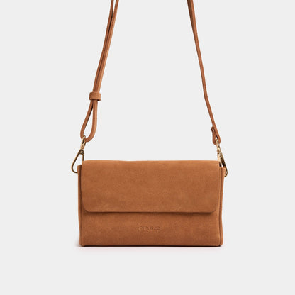 Pack Large Shape Shoulder Bag - Suede Dark Nude - ann kurz