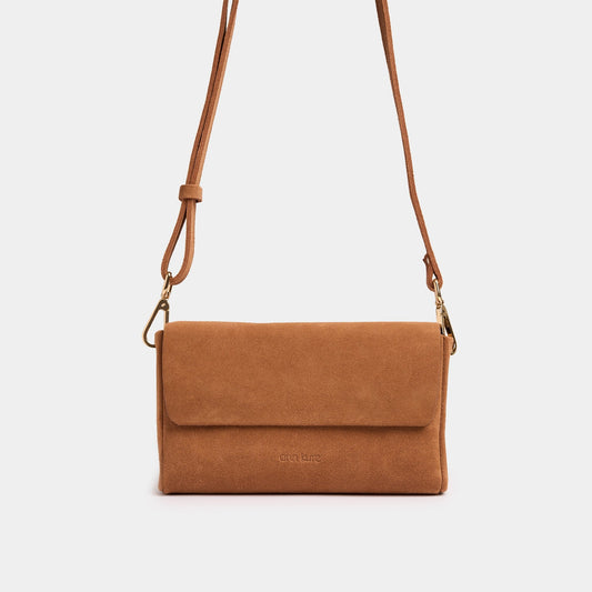 Pack Large Shape Shoulder Bag - Suede Dark Nude - ann kurz