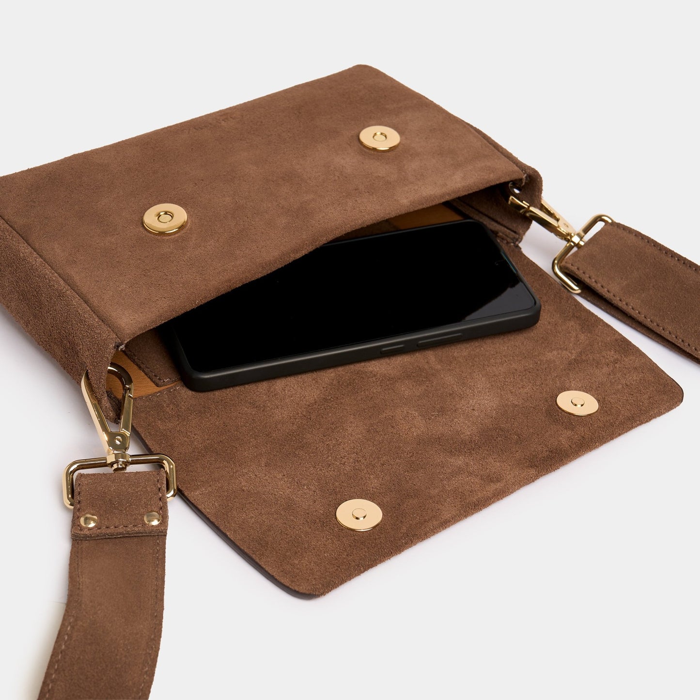Pack Large Shape Shoulder Bag - Suede Fango - ann kurz