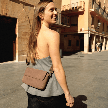 Pack Large Shape Shoulder Bag - Suede Fango - ann kurz