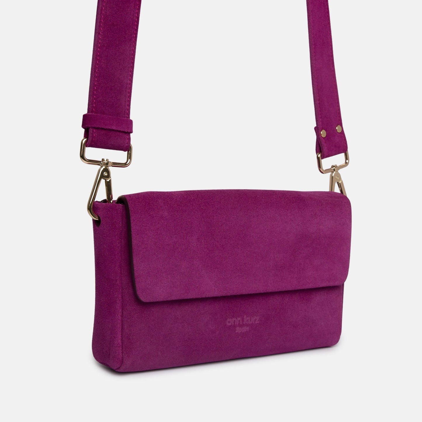 Pack Large Shape Shoulder Bag - Suede Fuchsia - ann kurz