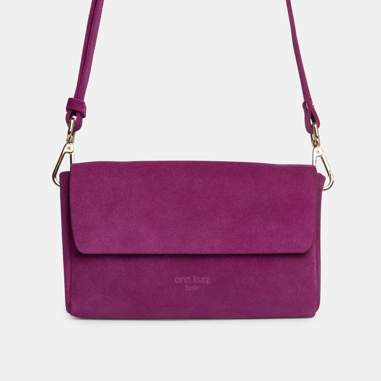 Pack Large Shape Shoulder Bag - Suede Fuchsia - ann kurz