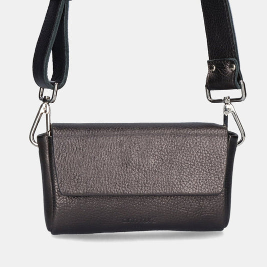 Pack Mini Shape Shoulder Bag - Metallic Anthracite - ann kurz