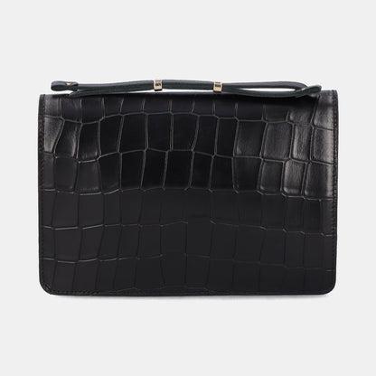 Phone Bag Medium - Croco Print Black - ann kurz