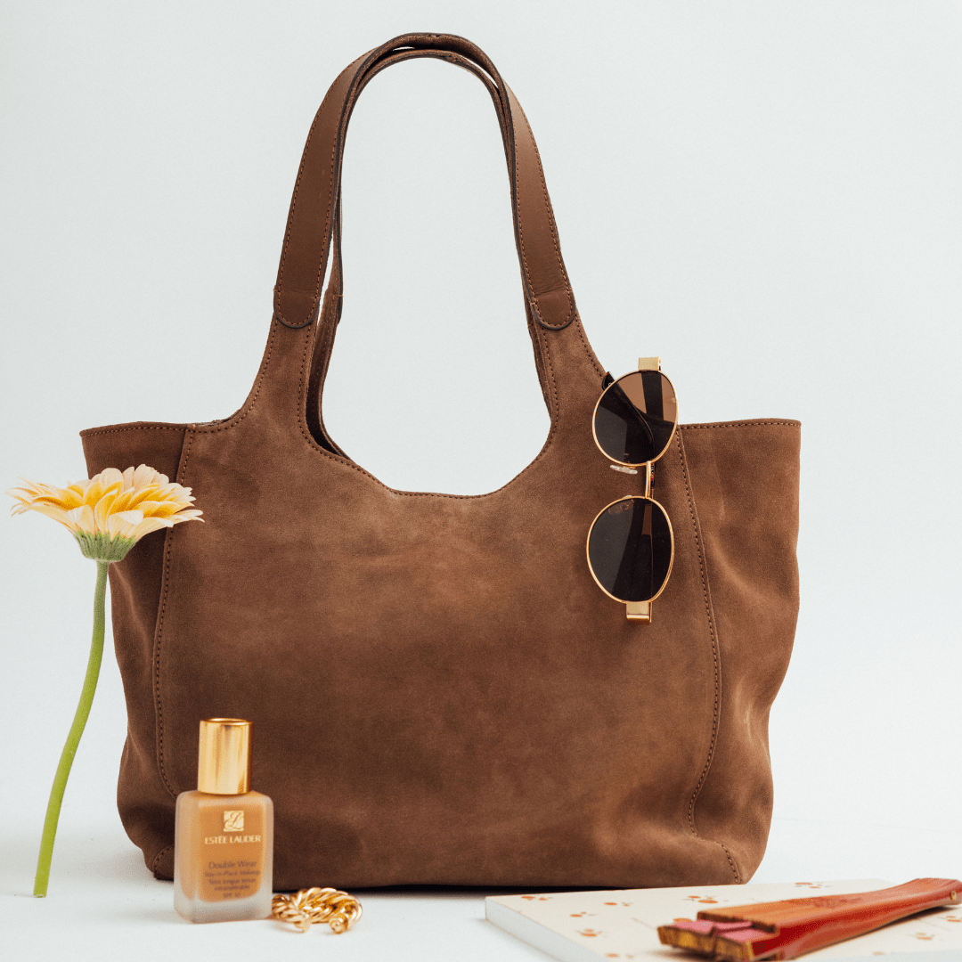 Shoulder Shopper - Suede Fango - ann kurz