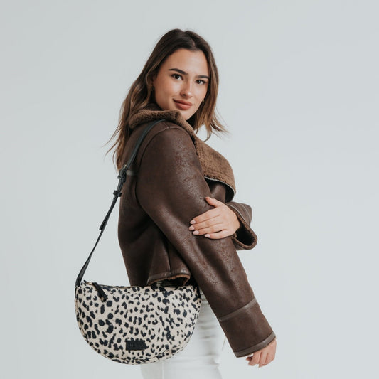 Soft Half Moon Shoulder Bag - Leo - ann kurz