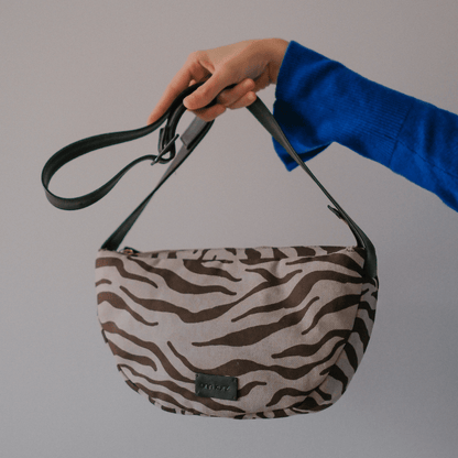 Soft Half Moon Shoulder Bag - Zebra - ann kurz