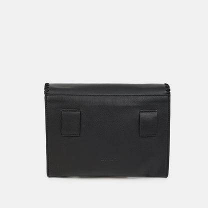 Square Shape Shoulder Bag / Fanny Pack - Nappa Black - ann kurz