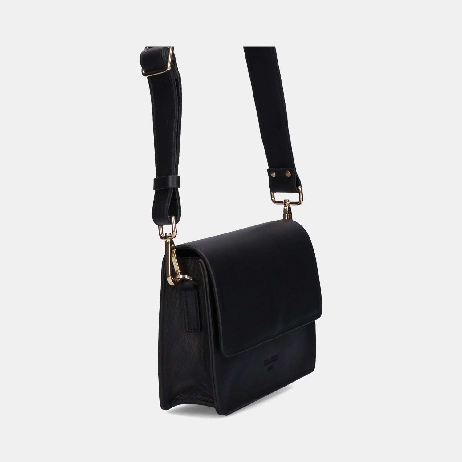 The Perfect Square Crossbody Bag - Mix Nappa Suede Black - ann kurz