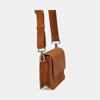 The Perfect Square Crossbody Bag - Suede Brown - ann kurz