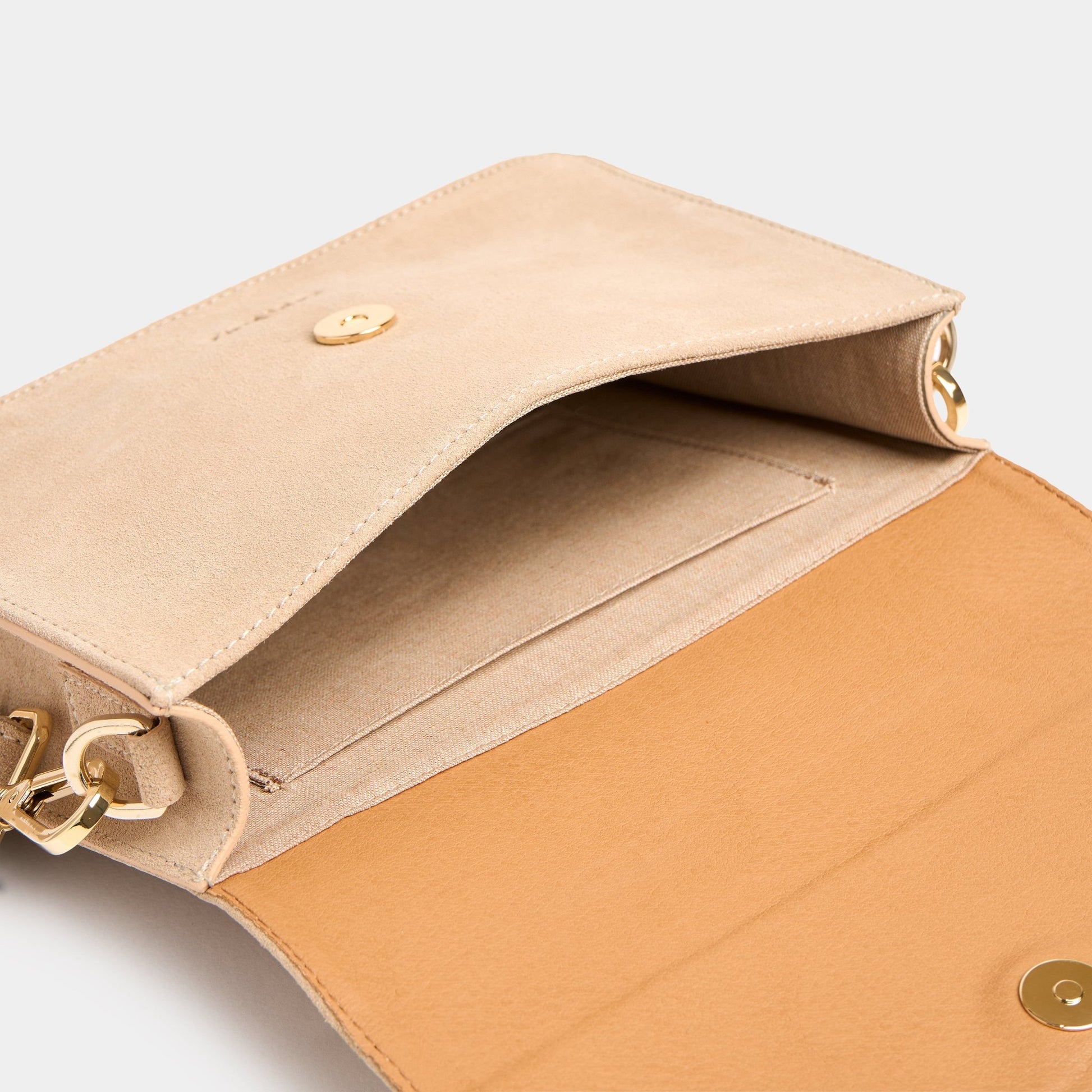 The Perfect Square Crossbody Bag - Suede Caramelo - ann kurz