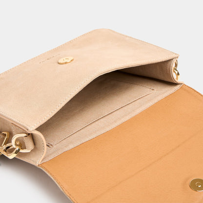 The Perfect Square Crossbody Bag - Suede Caramelo - ann kurz
