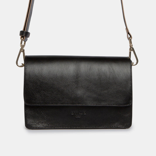 The Perfect Square Crossbody Bag - Vegetable Tanned Black - ann kurz