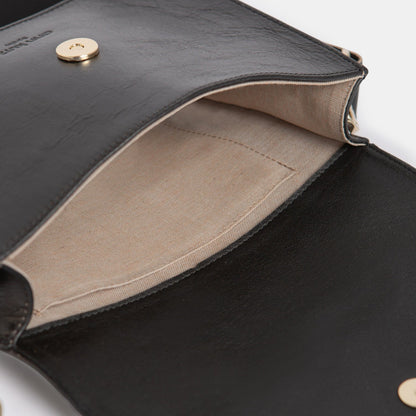 The Perfect Square Crossbody Bag - Vegetable Tanned Black - ann kurz