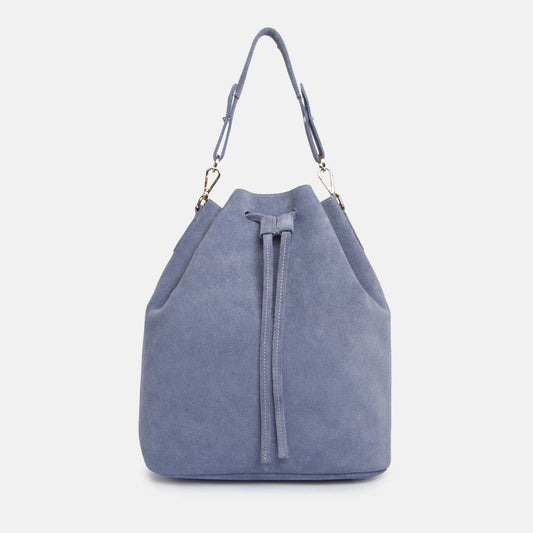 ann kurz Classic Saku Shape Bag | New -Suede Lavender Blue- ann kurz